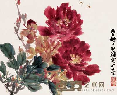 田镛 花卉 轴 39×47cm